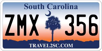 SC license plate ZMX356