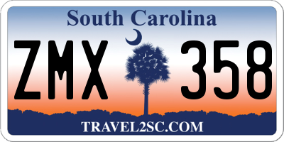 SC license plate ZMX358