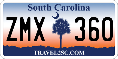 SC license plate ZMX360