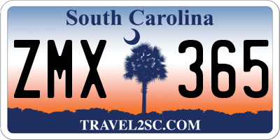 SC license plate ZMX365