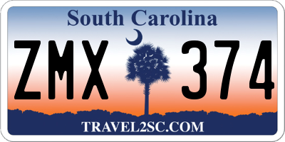 SC license plate ZMX374