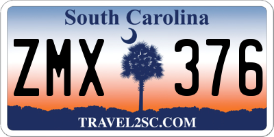 SC license plate ZMX376