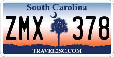 SC license plate ZMX378