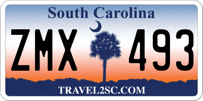SC license plate ZMX493