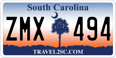 SC license plate ZMX494