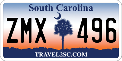 SC license plate ZMX496