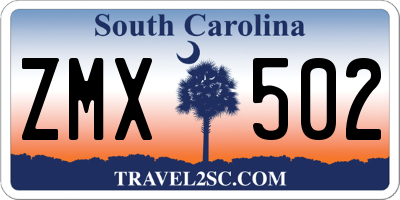 SC license plate ZMX502