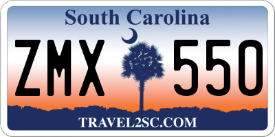 SC license plate ZMX550