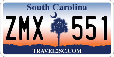 SC license plate ZMX551