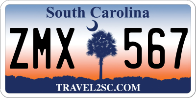 SC license plate ZMX567