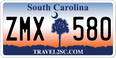 SC license plate ZMX580