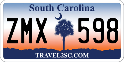SC license plate ZMX598