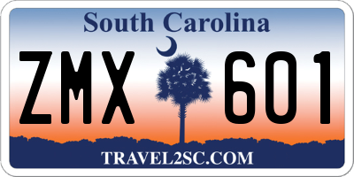 SC license plate ZMX601