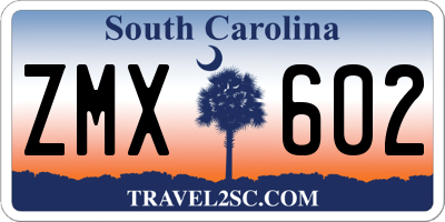 SC license plate ZMX602