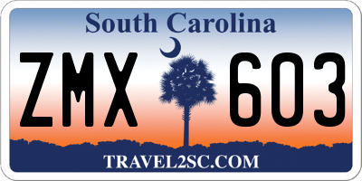 SC license plate ZMX603