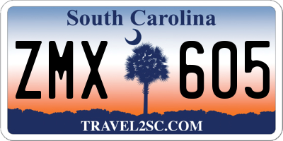SC license plate ZMX605