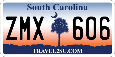 SC license plate ZMX606