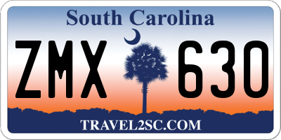 SC license plate ZMX630
