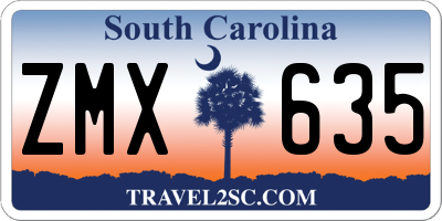 SC license plate ZMX635