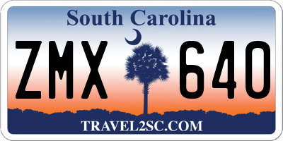 SC license plate ZMX640
