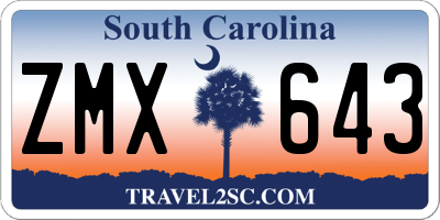 SC license plate ZMX643