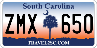 SC license plate ZMX650