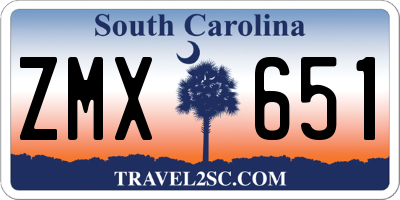 SC license plate ZMX651