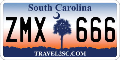 SC license plate ZMX666