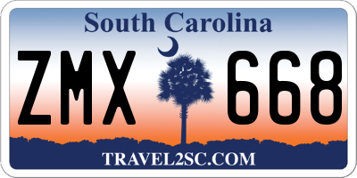 SC license plate ZMX668