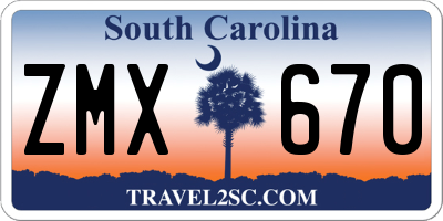 SC license plate ZMX670