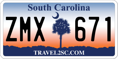 SC license plate ZMX671