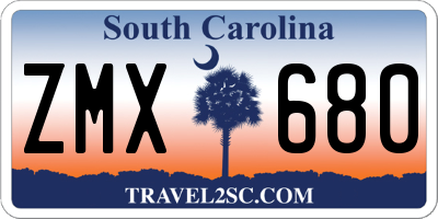 SC license plate ZMX680