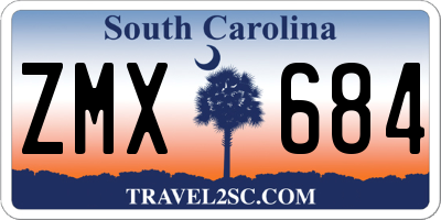 SC license plate ZMX684
