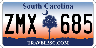 SC license plate ZMX685