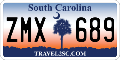 SC license plate ZMX689