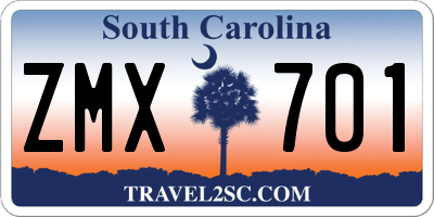 SC license plate ZMX701