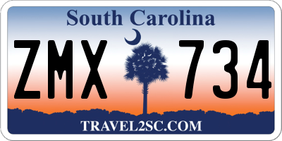 SC license plate ZMX734