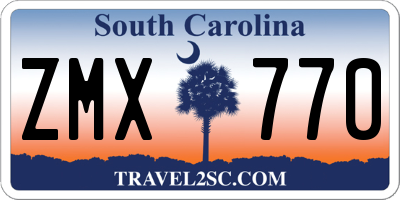 SC license plate ZMX770