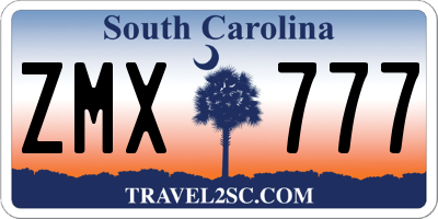 SC license plate ZMX777