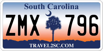 SC license plate ZMX796
