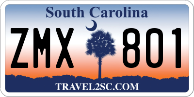 SC license plate ZMX801
