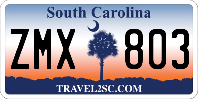 SC license plate ZMX803