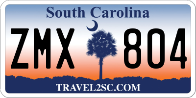 SC license plate ZMX804