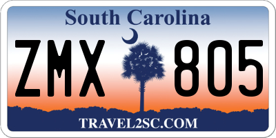 SC license plate ZMX805