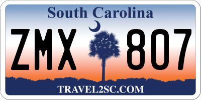 SC license plate ZMX807