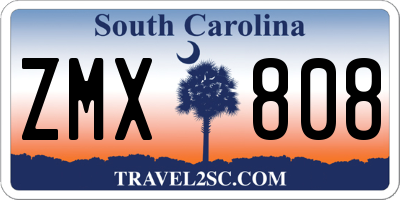 SC license plate ZMX808