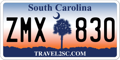 SC license plate ZMX830