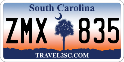 SC license plate ZMX835