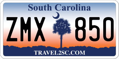 SC license plate ZMX850