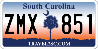 SC license plate ZMX851